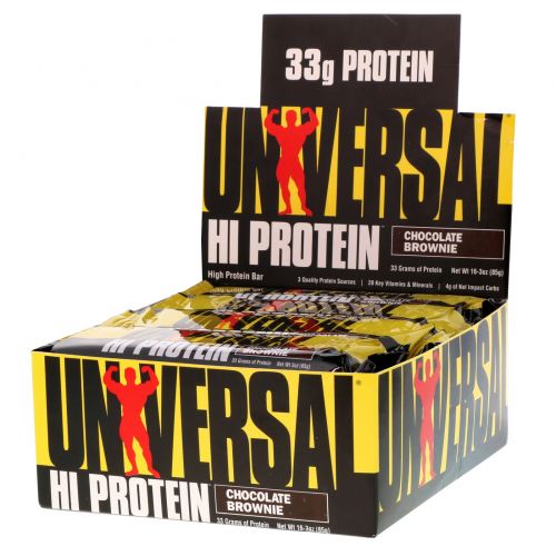 Universal Nutrition, Батончики с высоким содержанием белка, шоколадное печенье, 16 батончиков, 3 унции (85 г) каждый