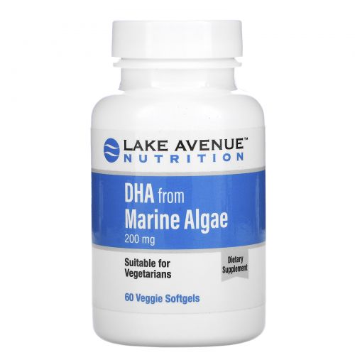 Lake Avenue Nutrition, DHA from Marine Algae, Vegetarian Omega, 200 mg, 60 Veggie Softgels