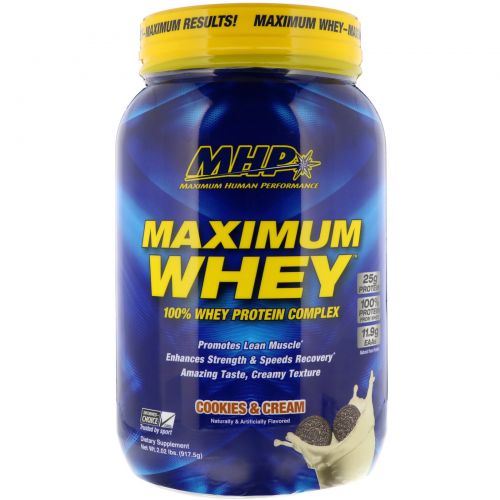 Maximum Human Performance, LLC, Maximum Whey, Cookies & Cream, 2.02 lbs (917.5 g)