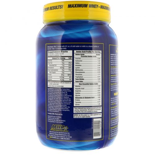 Maximum Human Performance, LLC, Maximum Whey, Cookies & Cream, 2.02 lbs (917.5 g)