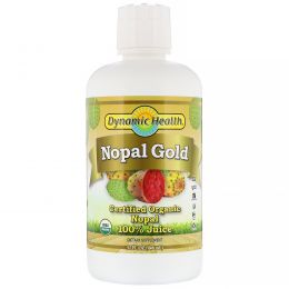 Dynamic Health  Laboratories, Nopal Gold, сертифицированный органический 100% сок мексиканского кактуса, 946 мл (32 жидк. унции)