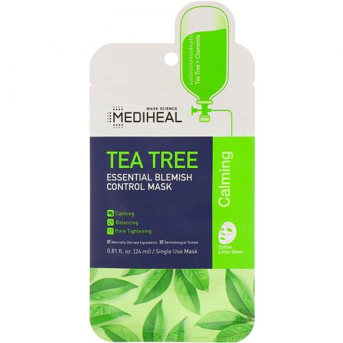 Mediheal, Tea Tree, Essential Blemish Control Mask, 1 Sheet, 0.81 fl oz (24 ml)