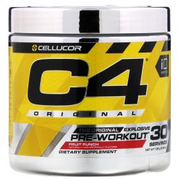 Cellucor, C4 Original для взрывной тренировки, перед тренировкой, фруктовый удар, 6,3 унций (180 г)