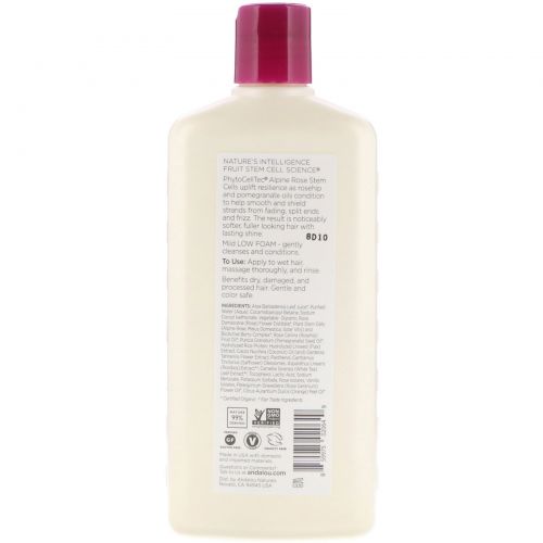 Andalou Naturals, Shampoo, For Infused Moisture, Color Care,1000 Roses Complex, 11.5 fl oz (340 ml)