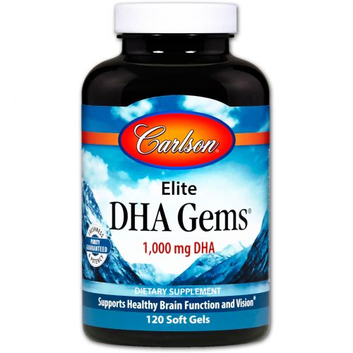 Carlson Labs, Elite DHA Gems, 1,000 mg, 120 Softgels