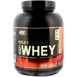 Optimum Nutrition, Золотой стандарт, 100% сыворотка, клубника и банан, 5 фунтов (2,27 kg)