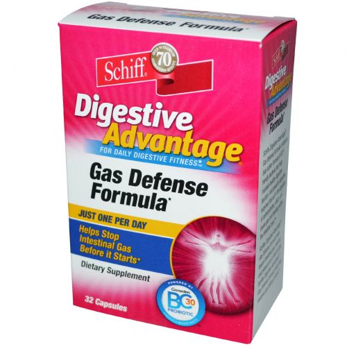 Schiff, Digestive Advantage, средство от газообразования, 32 капсулы