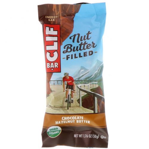 Clif Bar, Organic Nut Butter Filled Energy Bar, Chocolate Hazelnut Butter, 12 Energy Bars, 1.76 oz (50 g) Each