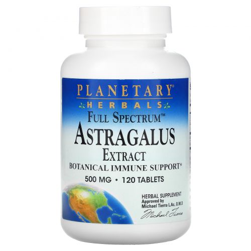 Planetary Herbals, Экстракт астрагала, полный спектр, 500 мг, 120 таблеток