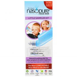 Nasopure, Nasopure Little Sampler Kit, 4 oz bottle, 4 buffered salt packets, instructions