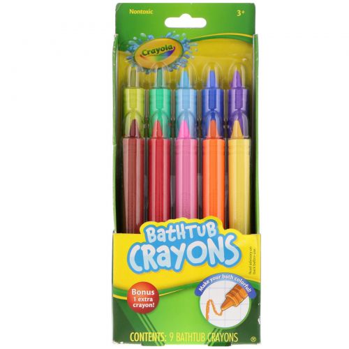 Crayola, Bathtub Crayons, 3+, 9 Bathtub Crayons, Bonus 1 Extra Crayon