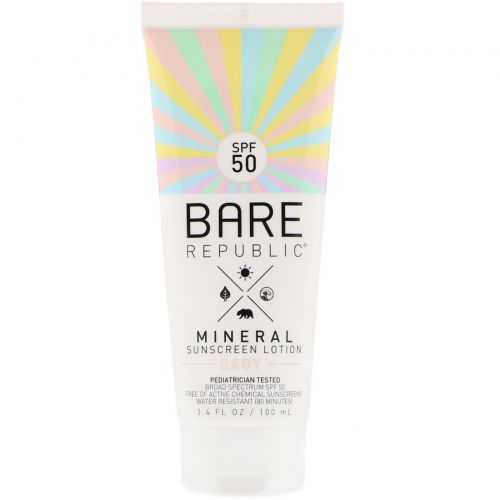 Bare Republic, Mineral Sunscreen Lotion, Baby, SPF 50, 3.4 fl oz (100 ml)