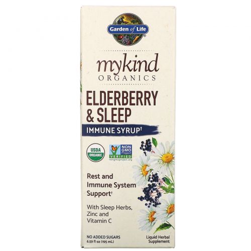 Garden of Life, MyKind Organics, Elderberry & Sleep Immune Syrup, 6.59 fl oz (195 ml)