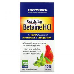 Enzymedica, Бетаин HCL, 120 капсул