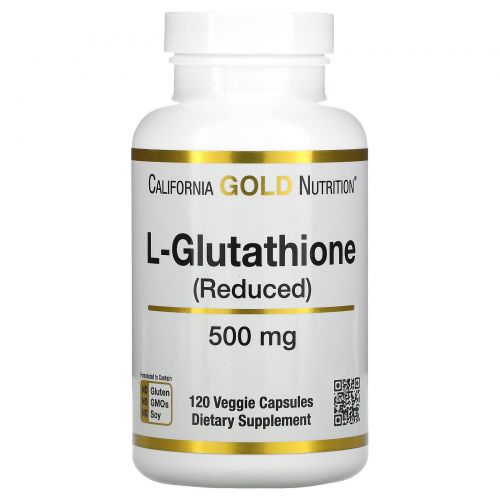 California Gold Nutrition, L-глутатион, восстановленный, 500 мг, 120 растительных капсул