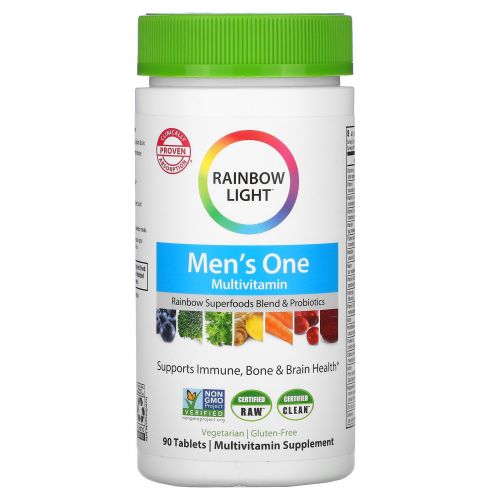 Rainbow Light, Just Once,  Men's One, Мультивитамин на пищевой основе, 90 таблеток