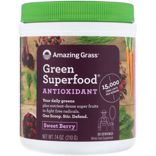 Amazing Grass, Green Superfood, Sweet Berry Flavor , 7.4 oz (210 g)