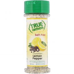 True Citrus Company, True Lemon, Кристаллизованный лимон и перец, Без соли, 2,12 унц. (60 г)