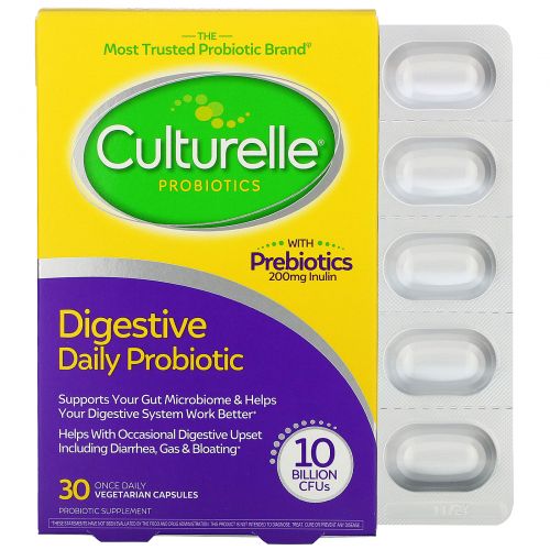 Culturelle, Пробиотики для здоровой пищеварительной системы, 30 капсул для ежедневного приема