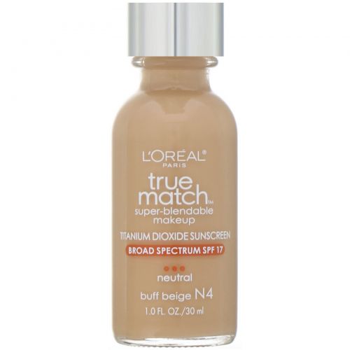 L'Oreal, True Match Super-Blendable Makeup, тональная основа, оттенок №4 желтовато-бежевый, 30 мл (1 жидк. унция)