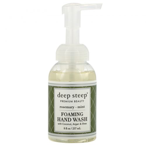 Deep Steep, Пенящееся средство для мытья рук, розмарин - мята, 8 жидких унций (237 мл)