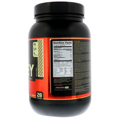 Optimum Nutrition, 100%-ная молочная сыворотка «Золотой стандарт», Каменистая дорога, 2 фунта (909 г)