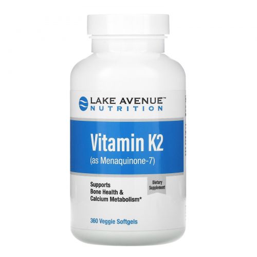 Lake Avenue Nutrition, Vitamin K2 (as Menaquinone-7), 50 mcg, 360 Veggie Softgels