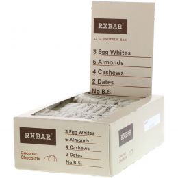 RXBAR, Protein Bars, Coconut Chocolate, 12 Bars, 1.83 oz (52 g) Each