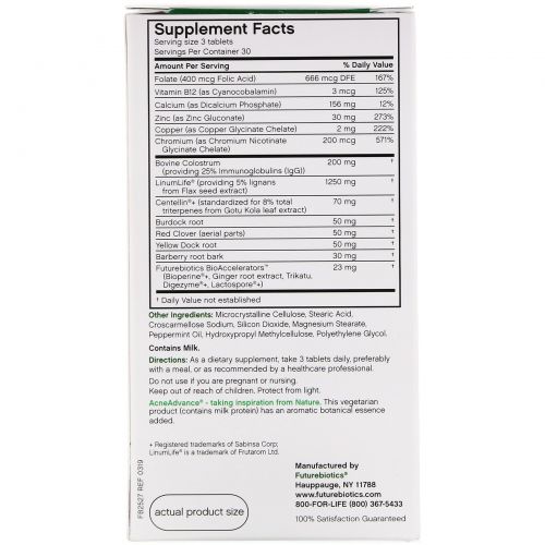 FutureBiotics, Acne Advance with Colostrum, 90 Vegetarain Tablets