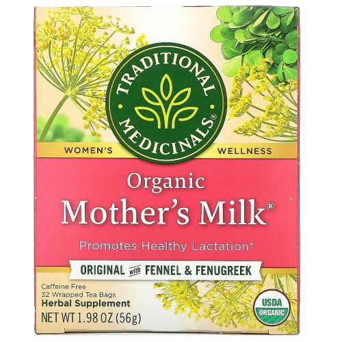 Traditional Medicinals, Organic Mother's Milk, Naturally Caffeine Free, 32 Wrapped Tea Bags, 1.98 oz (56 g)