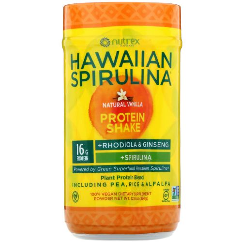 Nutrex Hawaii, Hawaiian Spirulina, протеиновый коктейль, натуральная ваниль, 364 г (12,8 унции)