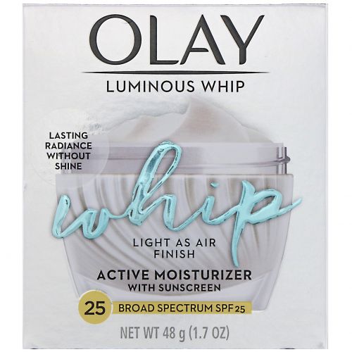 Olay, Luminous Whip, активно увлажняющий крем с SPF 25, 48 г (1,7 унции)