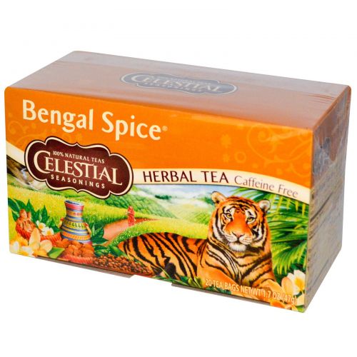 Celestial Seasonings, Травяной чай, бенгальские специи, без кофеина 20 чайных пакетиков, 1.7 унции (47 г)