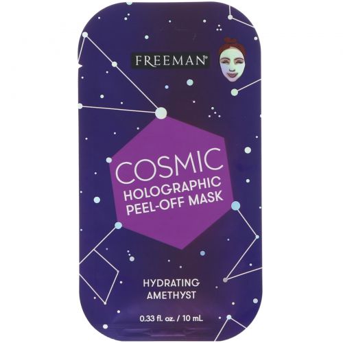 Freeman, Cosmic, Holographic Peel-Off Mask, Hydrating Amethyst, 0.33 fl oz (10 ml)