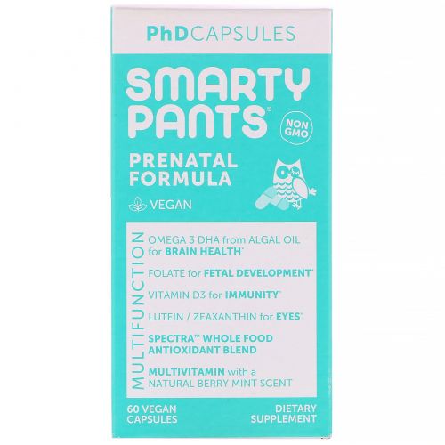 SmartyPants, PhD Capsules, пренатальная формула, 60 растительных капсул