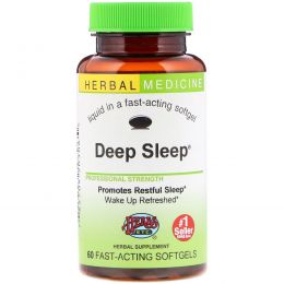 Herbs Etc., Снотворное Deep Sleep, 60 быстродействующих мягких таблеток