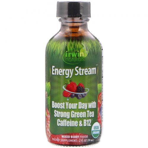 Irwin Naturals, Organic, Energy Stream, Mixed Berry Flavor, 2 fl oz (59 ml)