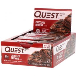 Quest Nutrition, QuestBar, Protein Bar, Chocolate Brownie, 12 Bars, 2.1 oz (60 g) Each