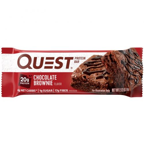 Quest Nutrition, QuestBar, Protein Bar, Chocolate Brownie, 12 Bars, 2.1 oz (60 g) Each