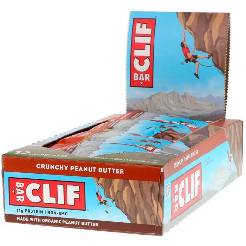 Clif Bar, Energy Bar, Crunchy Peanut Butter, 12 Bars, 2.4 oz (68 g) Each