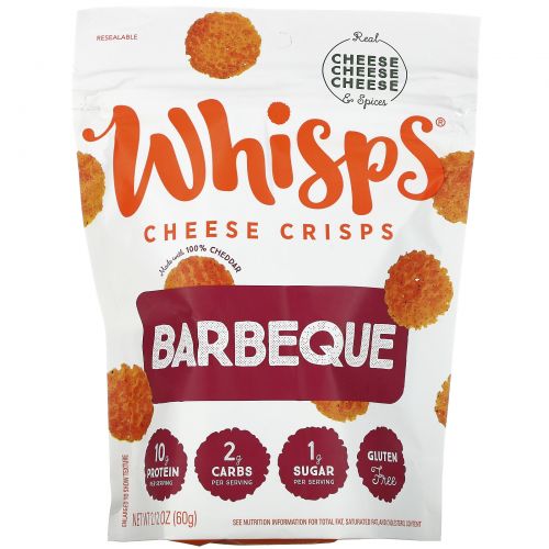 Whisps, Bacon BBQ Cheese Crisps,  2.12 oz (60 g)