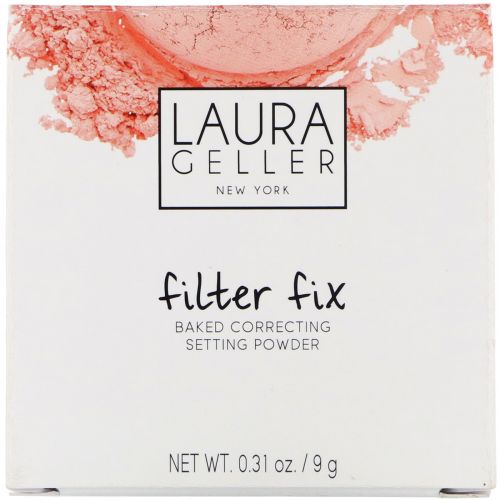 Laura Geller, Рассыпчатая пудра Filter Fix, Baked Correcting, универсальный оттенок абрикоса, 9 г