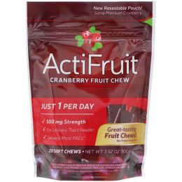 Enzymatic Therapy, ActiFruit, Пищевая добавка на основе клюквы, 20 жевательных конфет