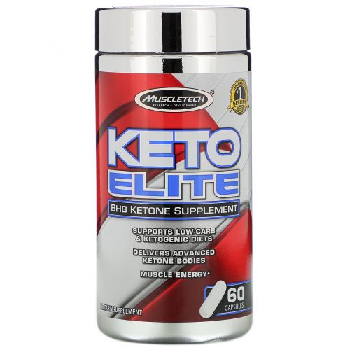 Muscletech, Keto Elite, BHB Ketone Supplement, 60 Capsules