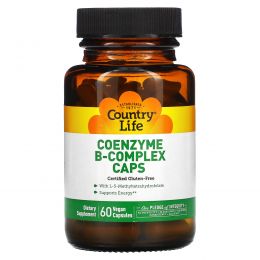 Country Life, Ферментный комплекс витаминов B в капсулах, 60 вегетарианских капсул