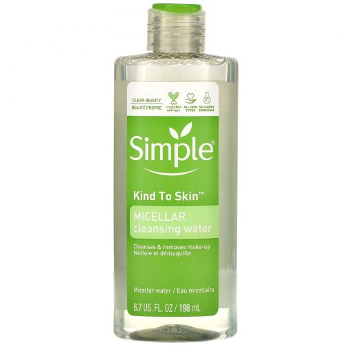 Simple Skincare, Мицеллярная очищающая вода, 198 мл (6,7 жидк. унции)