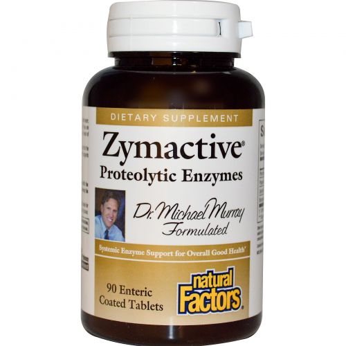 Natural Factors, Zymactive, протеолитические ферменты, 90 таблеток, покрытых кишечнорастворимой оболочкой