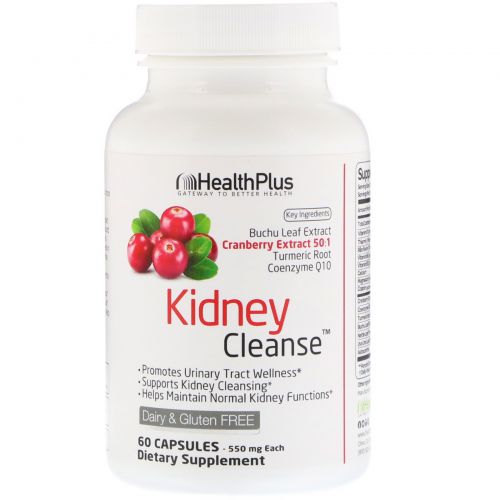 Health Plus Inc., Super Kidney Cleanse, очистка почек, система полной очистки организма, Шаг 3, 90 капсул