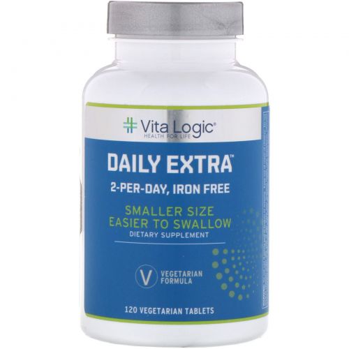 Vita Logic, Daily Extra 2-Per-Day, Iron Free, 120 Vegetarian Tablets