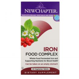 New Chapter, Iron, Food Complex, 60 Vegetarian Tablets